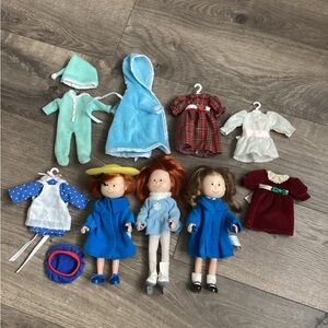 Madeline Vintage Dolls and Outfits Eden 8 inch Lot Clothes